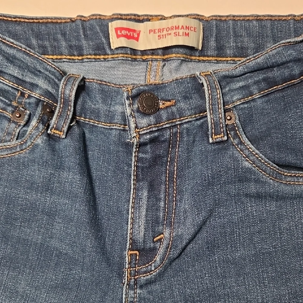 Levis 511 Slim Boys Blue Jeans Size 14reg Adjustable Waist 27 Length 29 - Picture 3 of 10